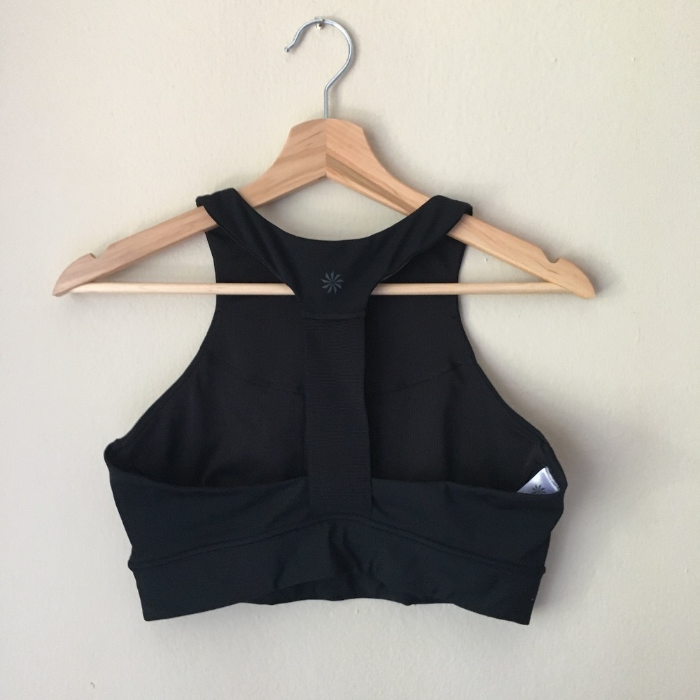 Athleta T-back High-Neck Sports Bra - Black - Medium